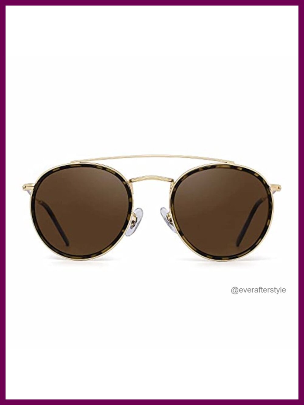 Polarized Round Sunglasses Full Metal Double Bridge UV400